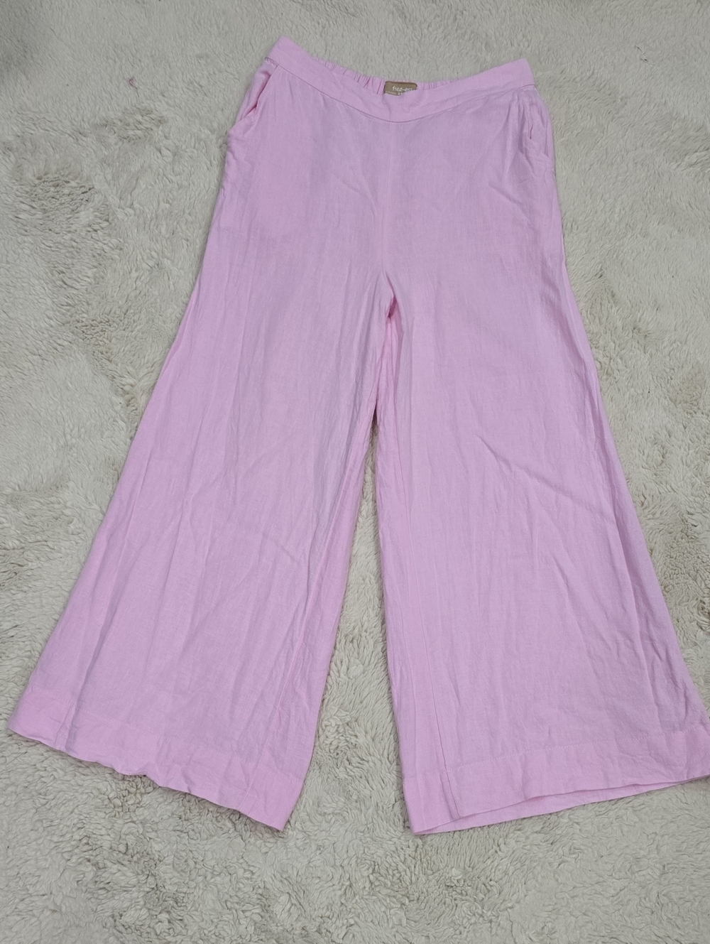 Free People Wide-Leg Knit Trousers - Light Pink